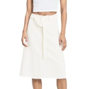 GAP Belted A-Line Denim Skirt in White Size 25